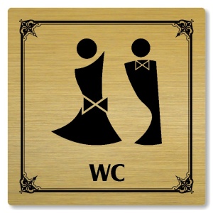 WC společné, 80x80mm, zlatá, Nebraska